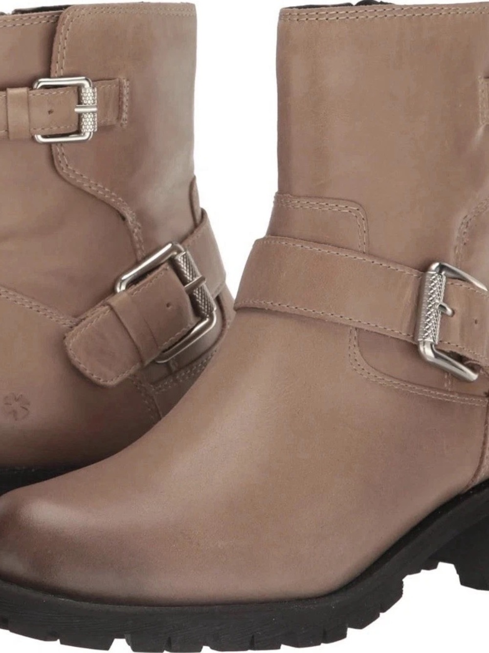 Lucky Brand Taini Biker Boots in a beige/silver cloud leather 10m - Picture 11 of 12